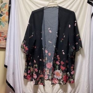 Floral Black Women's Swim Coverup